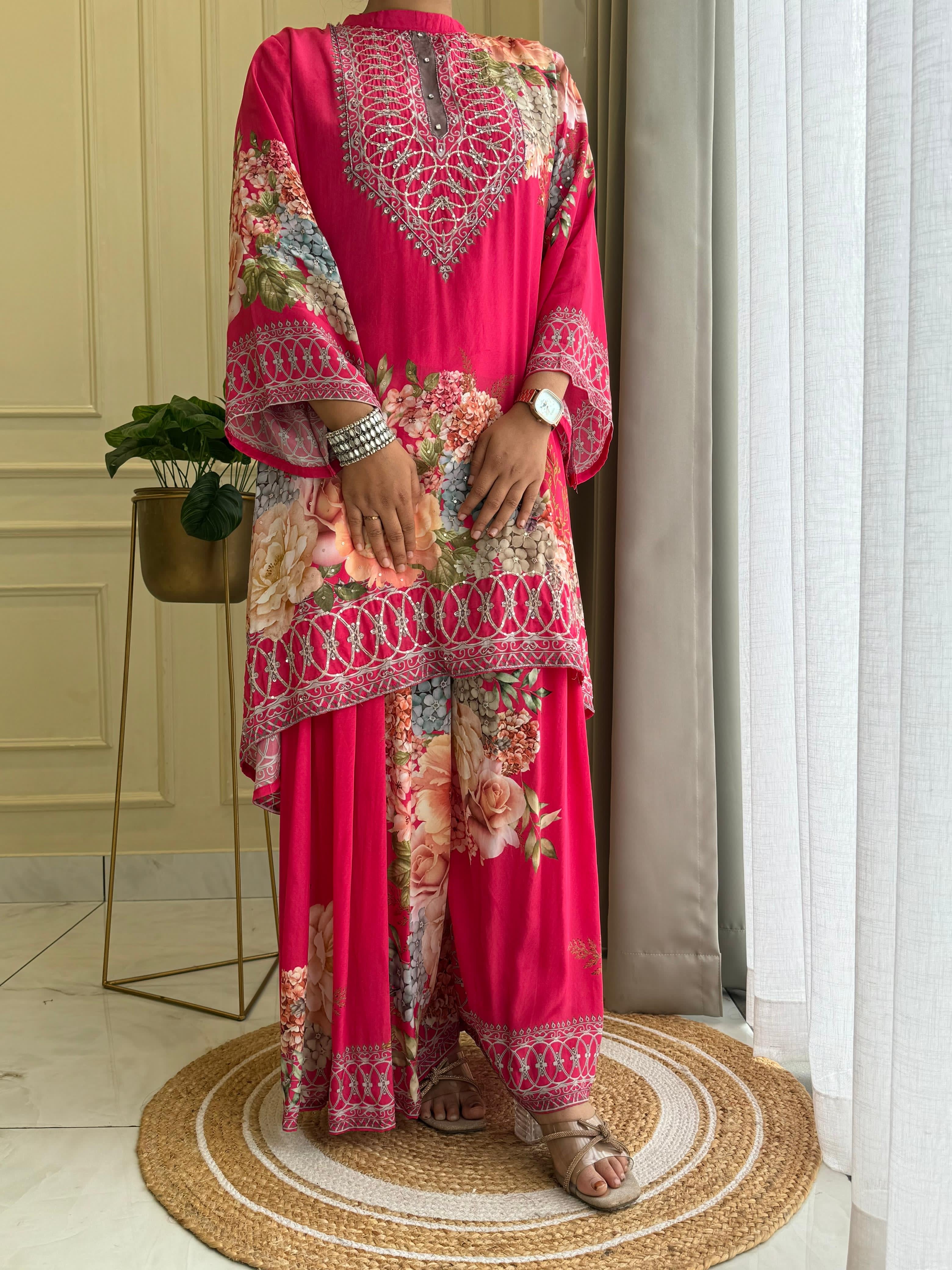 Crepe indo-western co-od set-10210