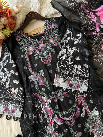 Floral Embroidered Cotton Suit -4110