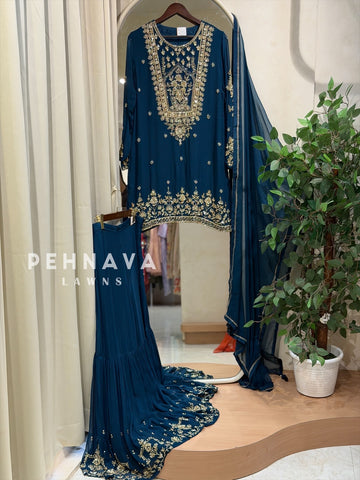Premium  Handworked Sharara Suit