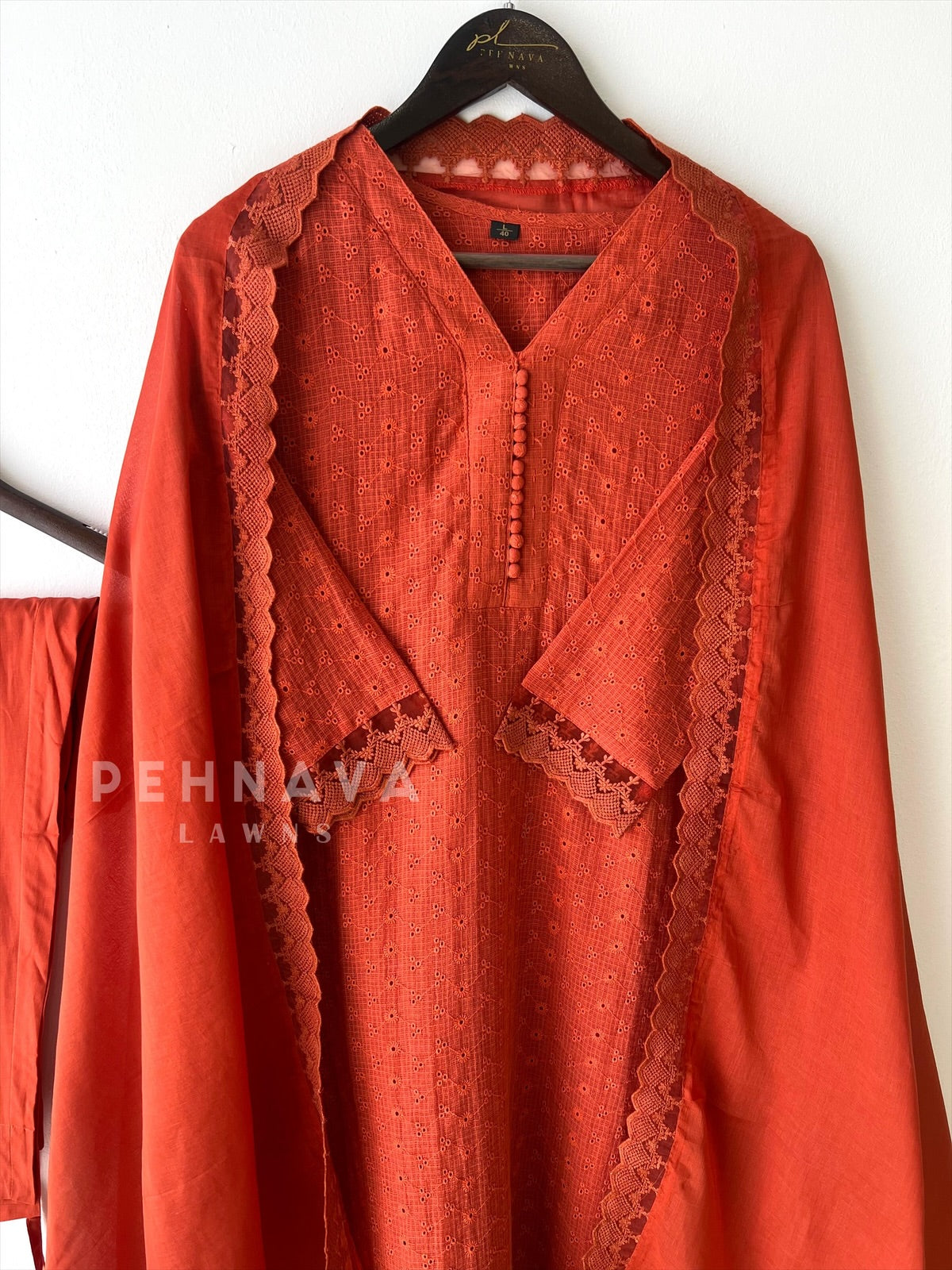 Cotacheck Embroidered Suit-Hkoba