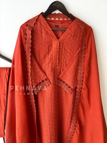 Cotacheck Embroidered Suit-Hkoba