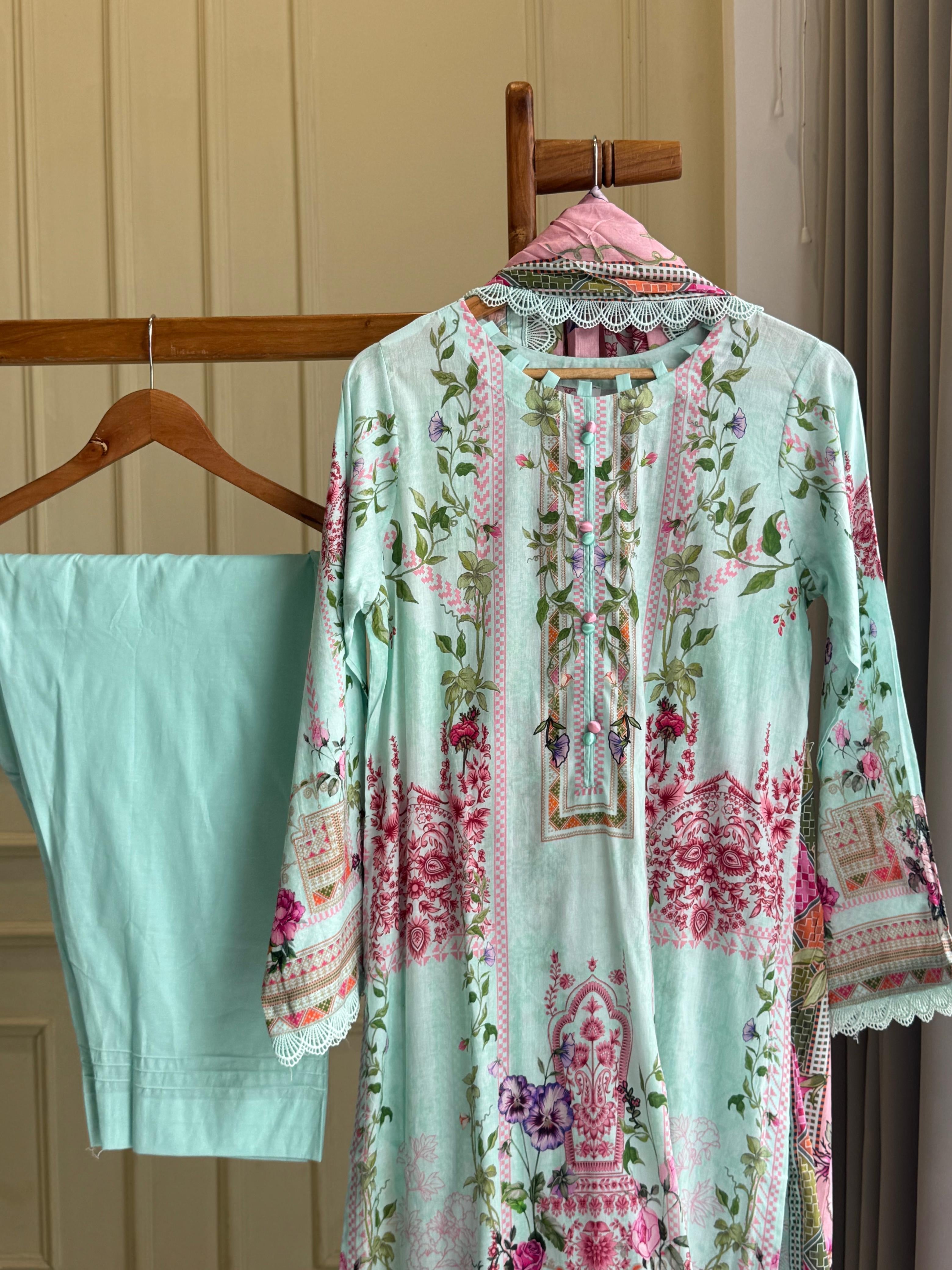 Jade Casual Fit Lawn Suit- 3454