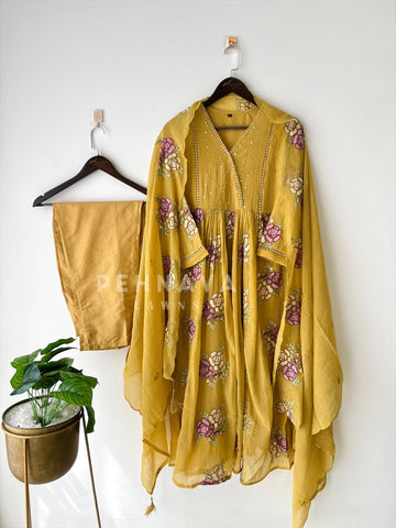 Embroidered Floral Buti Suit-12764