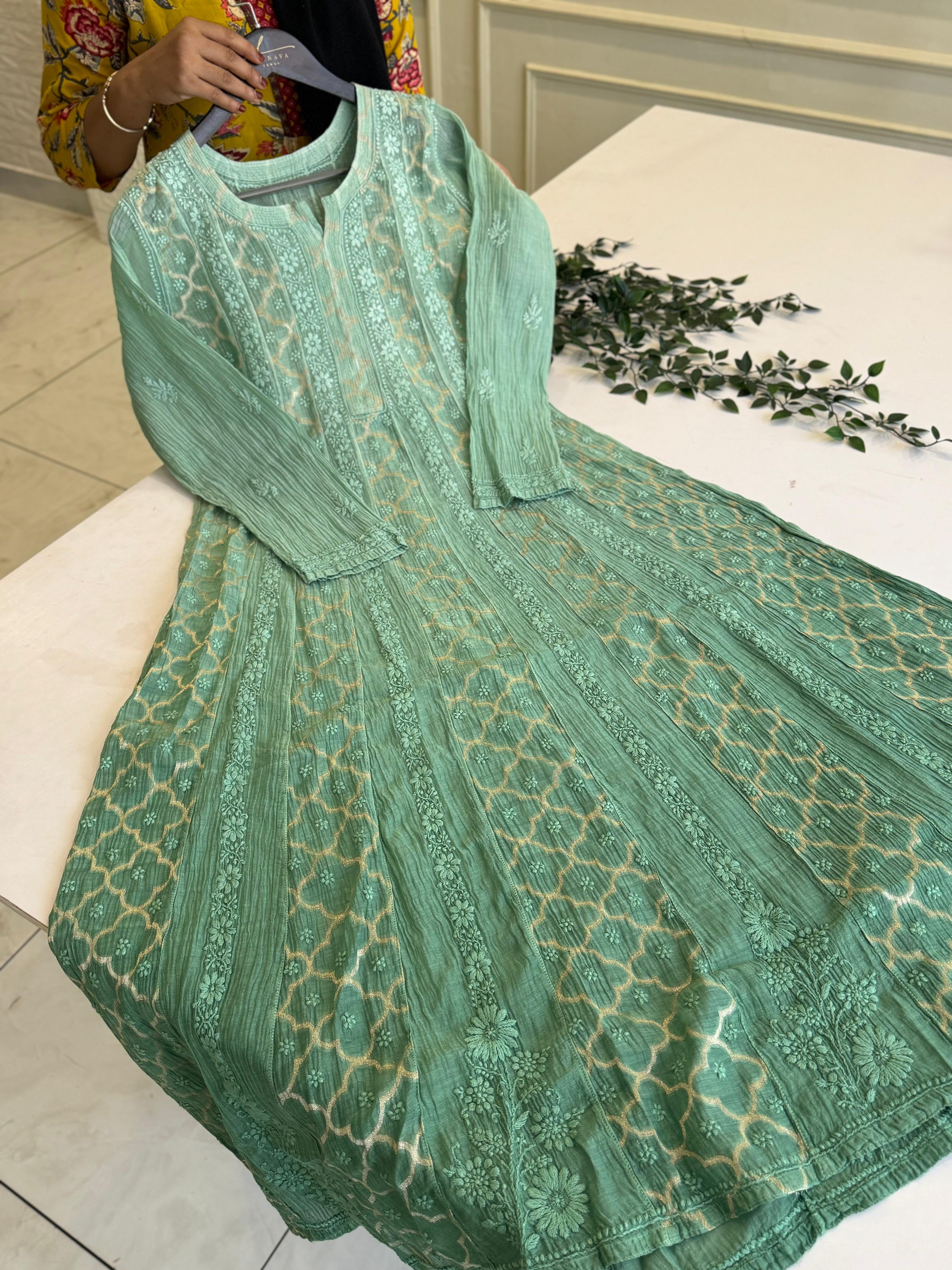 Authentic chikankari Anarkali -Kurta