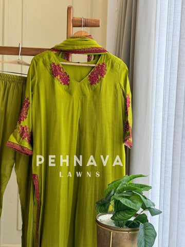 Premium Chanderi Three Piece Set