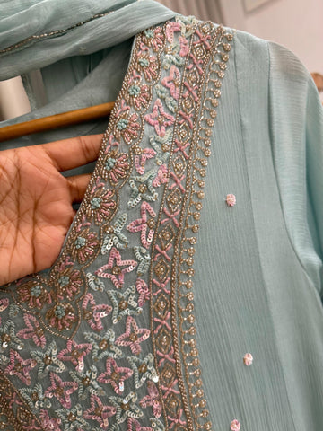 Chinnon ready to wear suit with Neck detailings