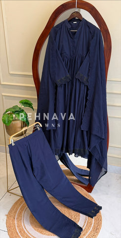 Lace-Trimmed Kurta Set-6404