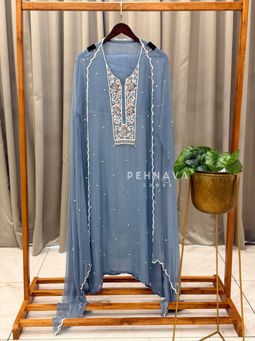 Premium Chiffon Handwork Semi-Stitched Suit