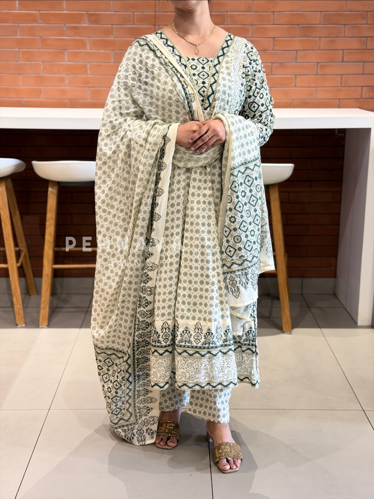 Block Print Flared Suit Set 11081-84