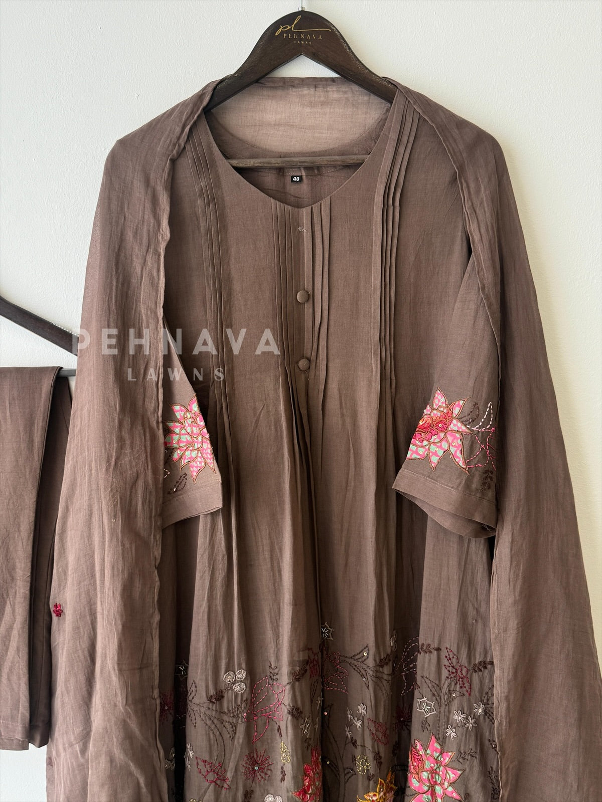 Embroidered Mulcotton Suit
