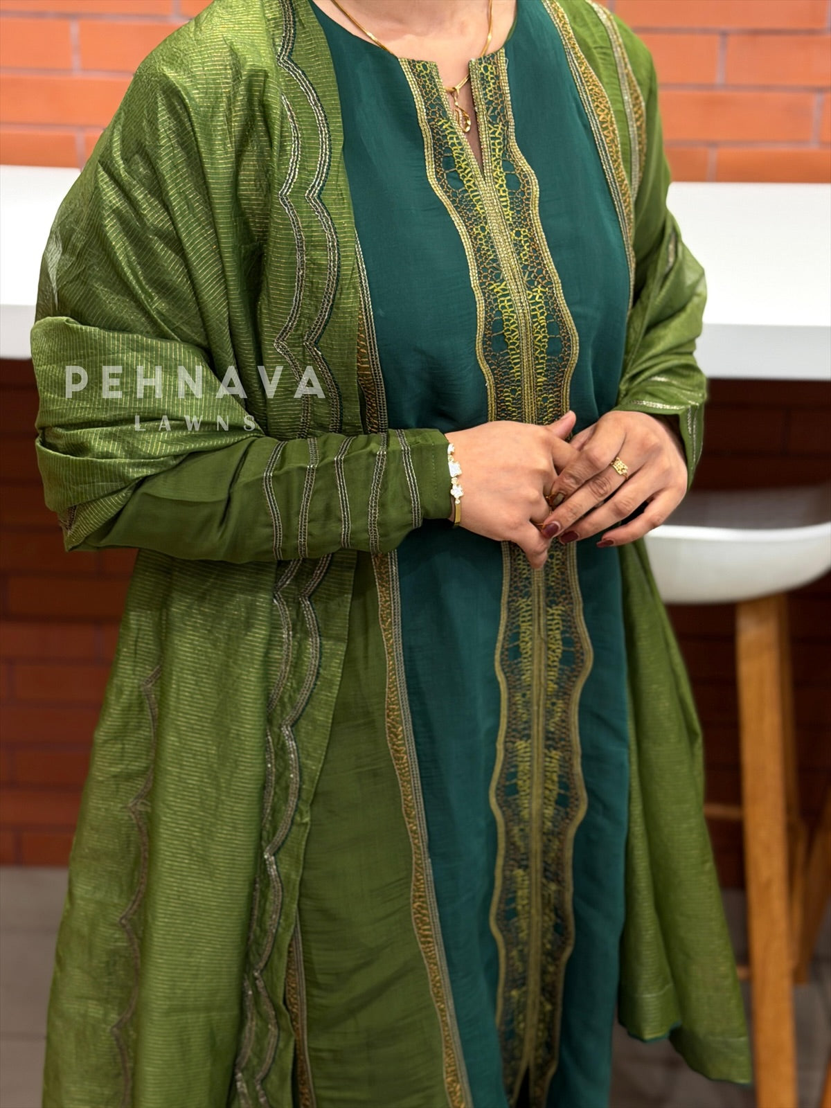 Straight Panel Embroidered Suit-6140 - Pehnava Lawns