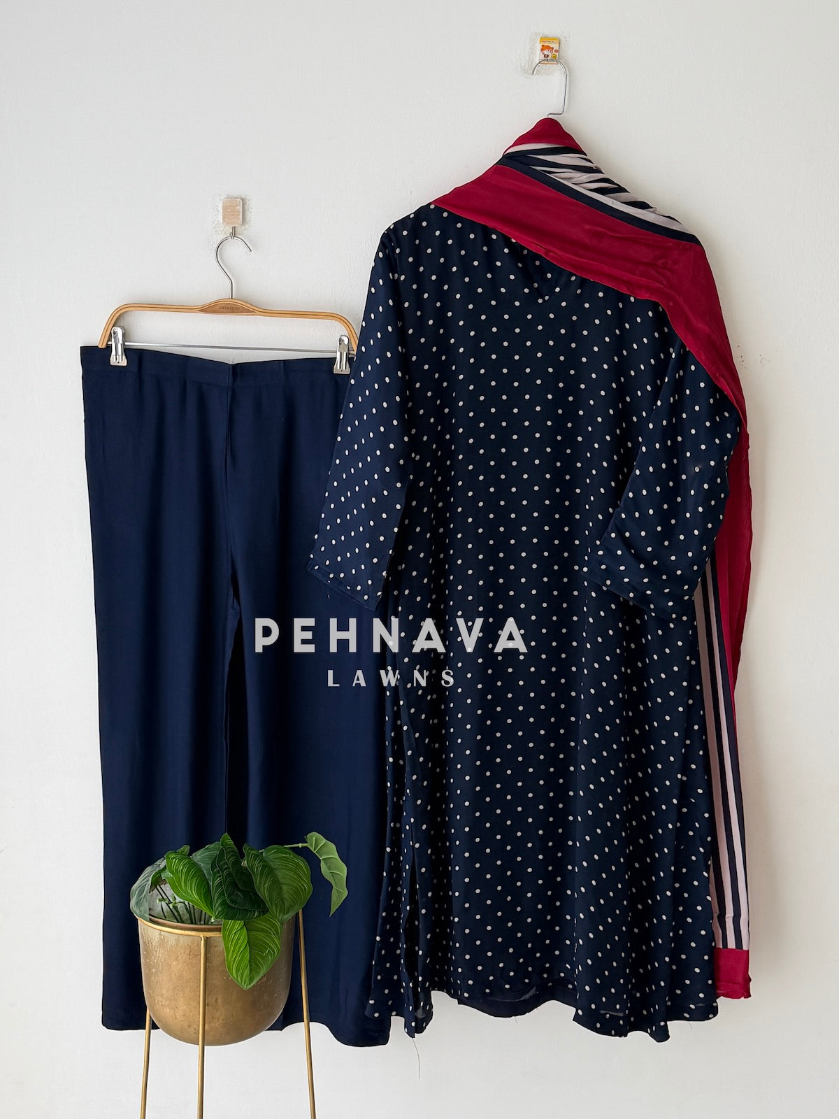 Polka Dot Printed Three Piece Set 6213