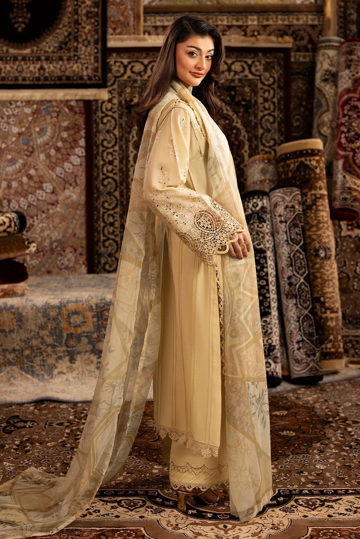 Adan’s Chenille premium unstitched suit-D01 - Pehnava Lawns