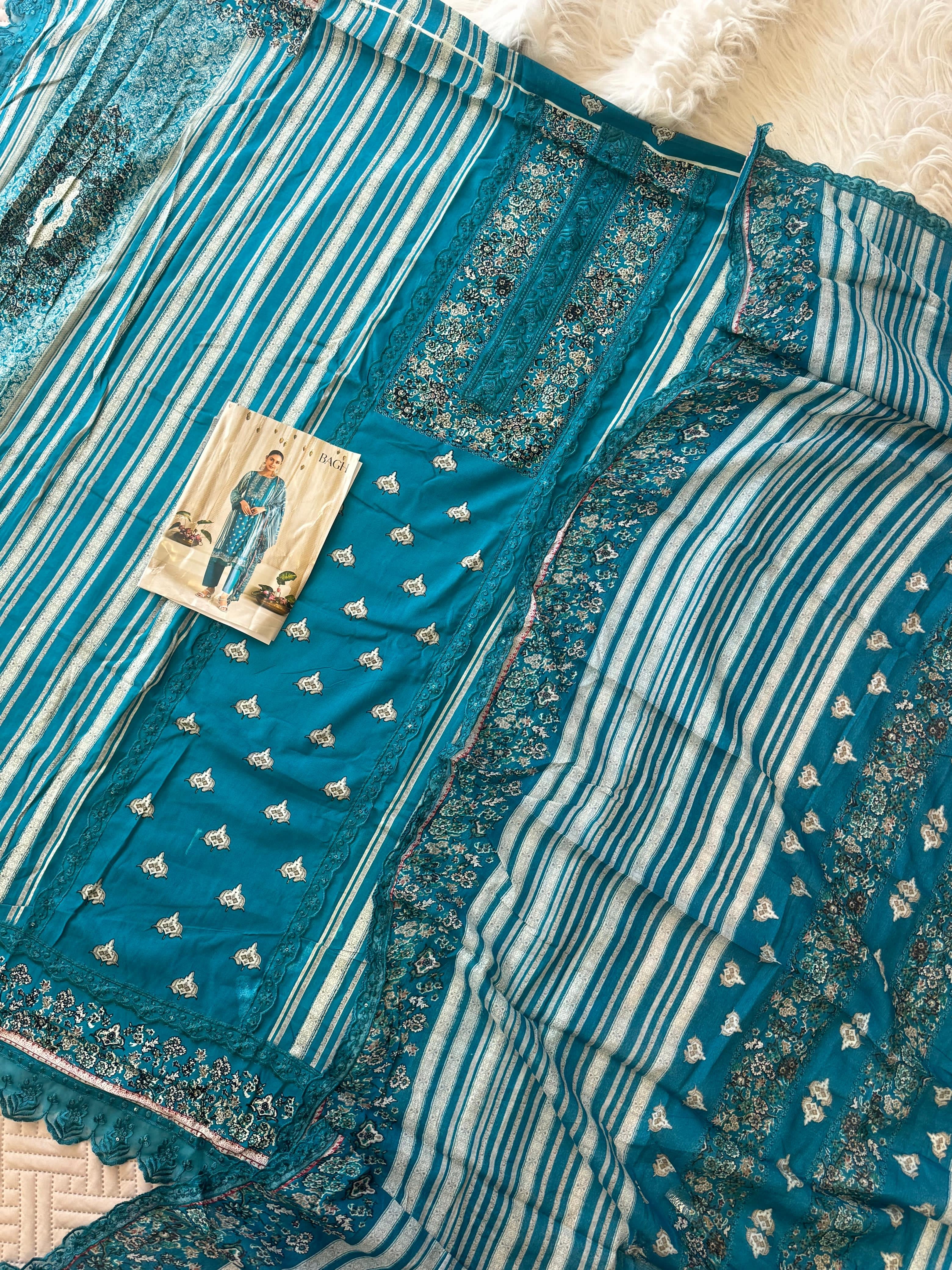 Rayon Embroidered Suit Ft. Delicate Lace Works