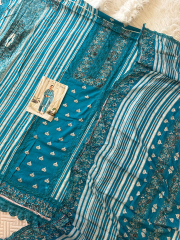 Rayon Embroidered Suit Ft. Delicate Lace Works