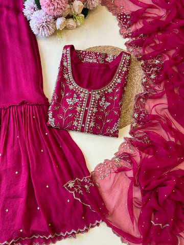 Pure chinnon  hand worked suit-10491