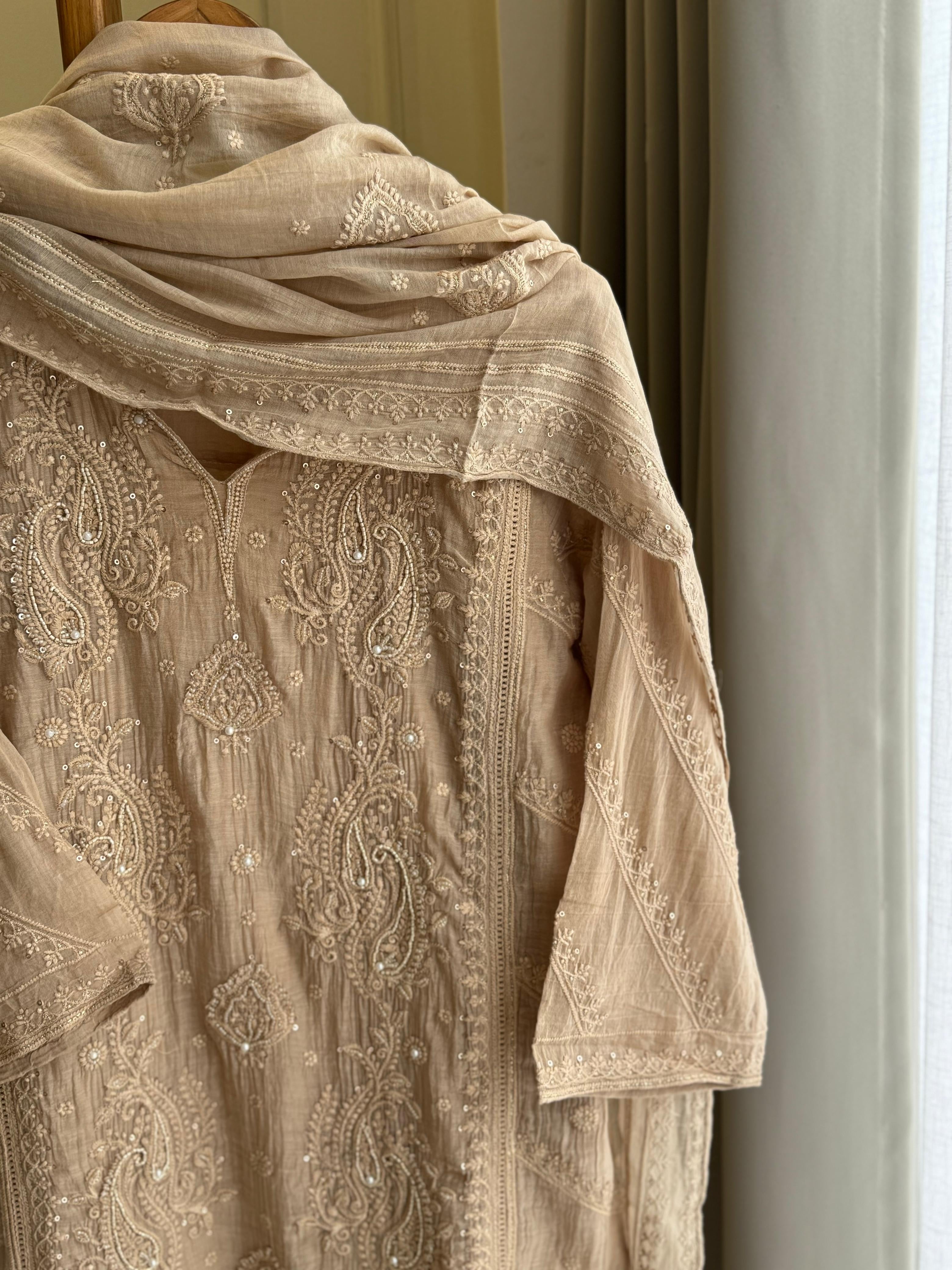 Chikankari Handworked Straight Cut Suit