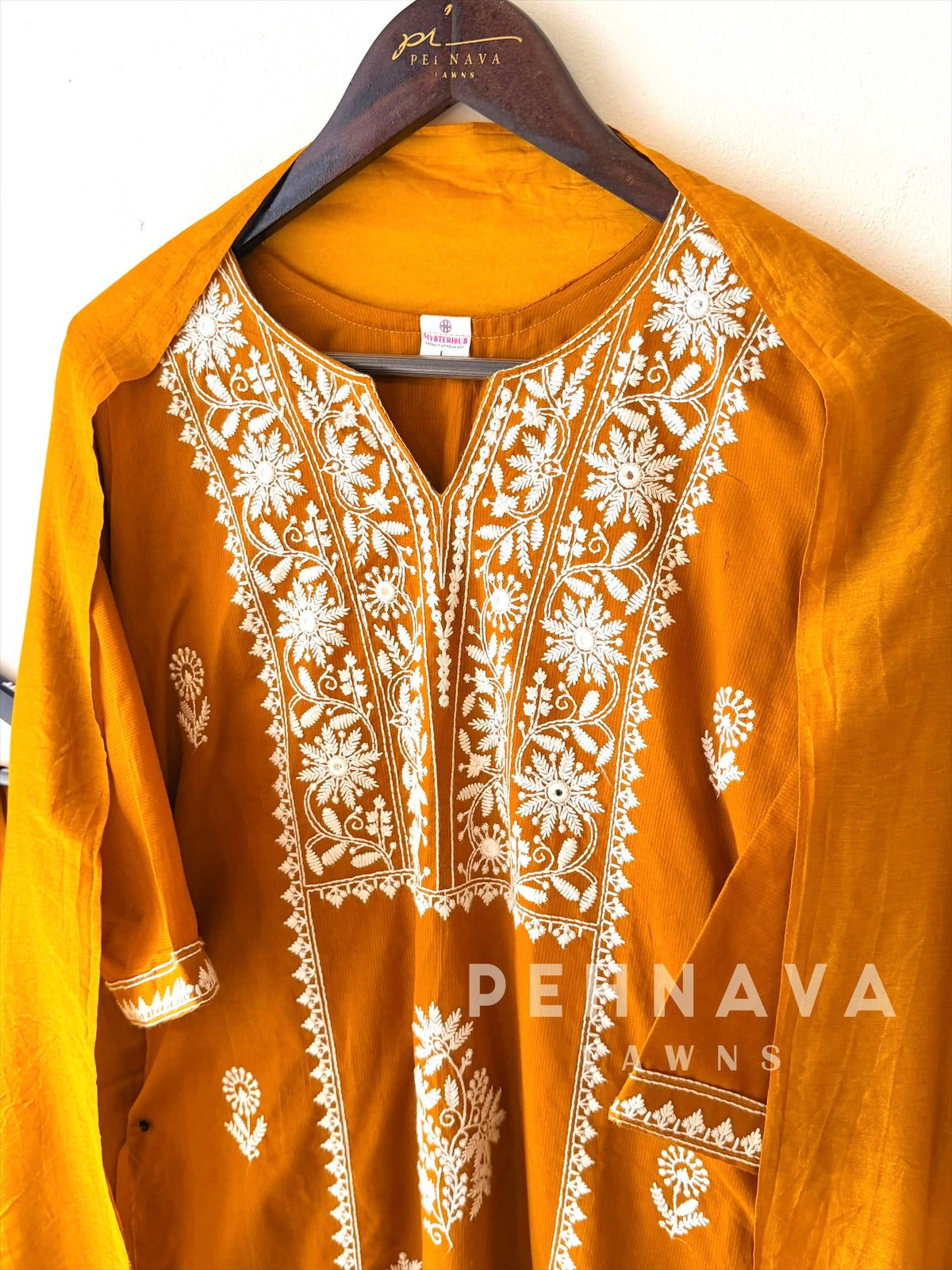 Panel Embroidered Three Piece Set