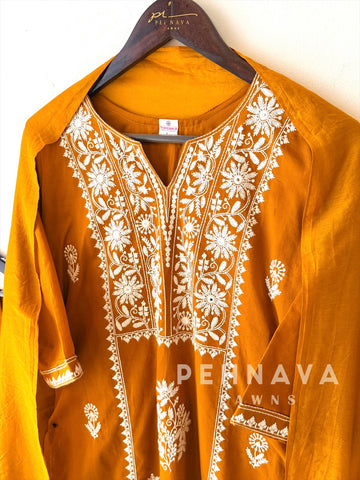 Panel Embroidered Three Piece Set