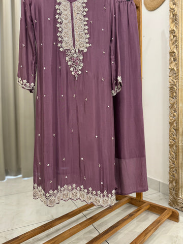 Chinnon handworked suit with  wide palazzo-color options available