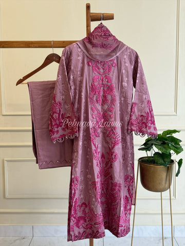 Cotton casuals suit pure chiffon dupatta-5