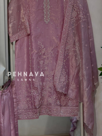 Crinkle Tissue Organza Three Piece Suit