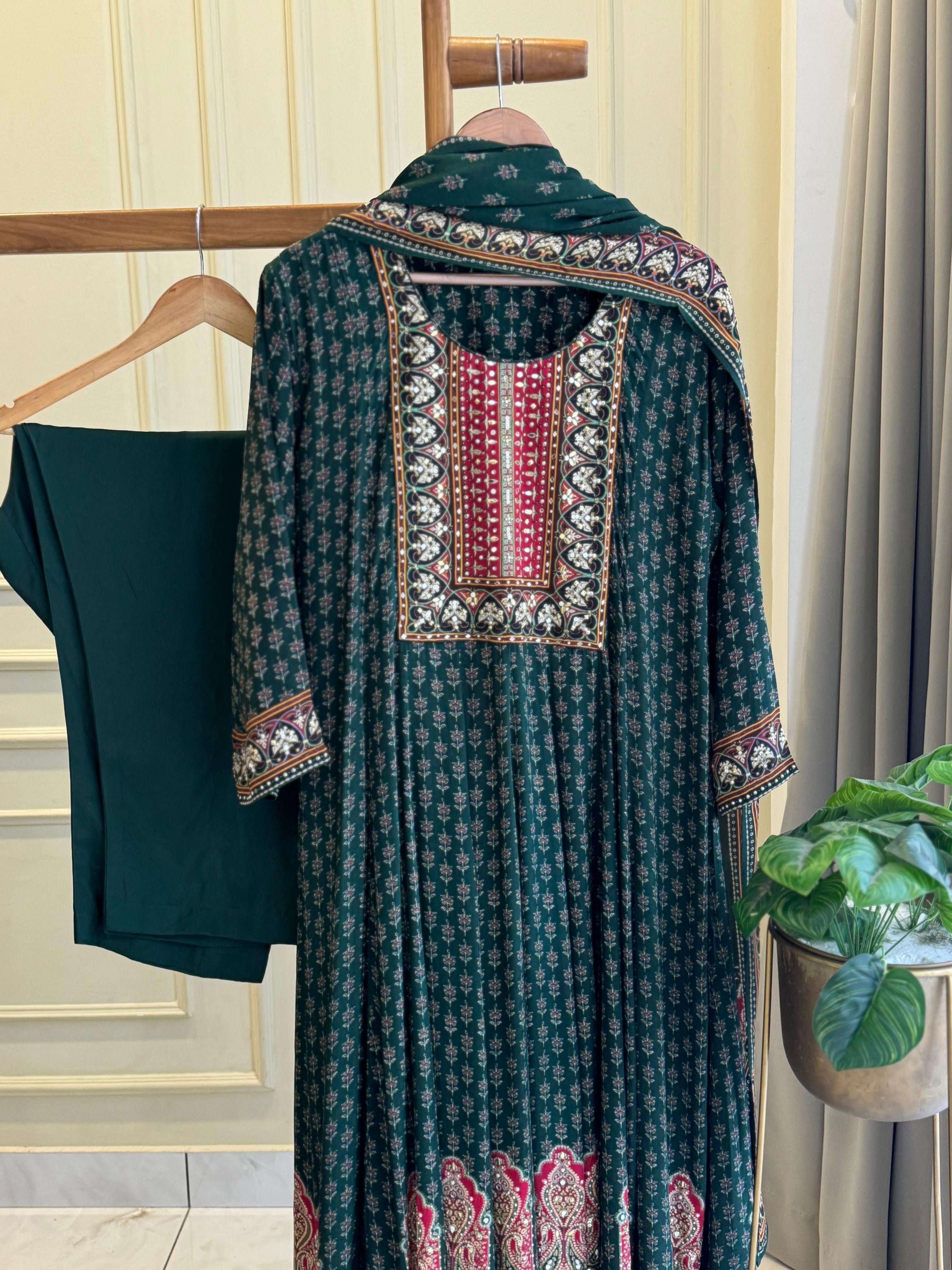 Premium Pure Crepe Anarkali suit