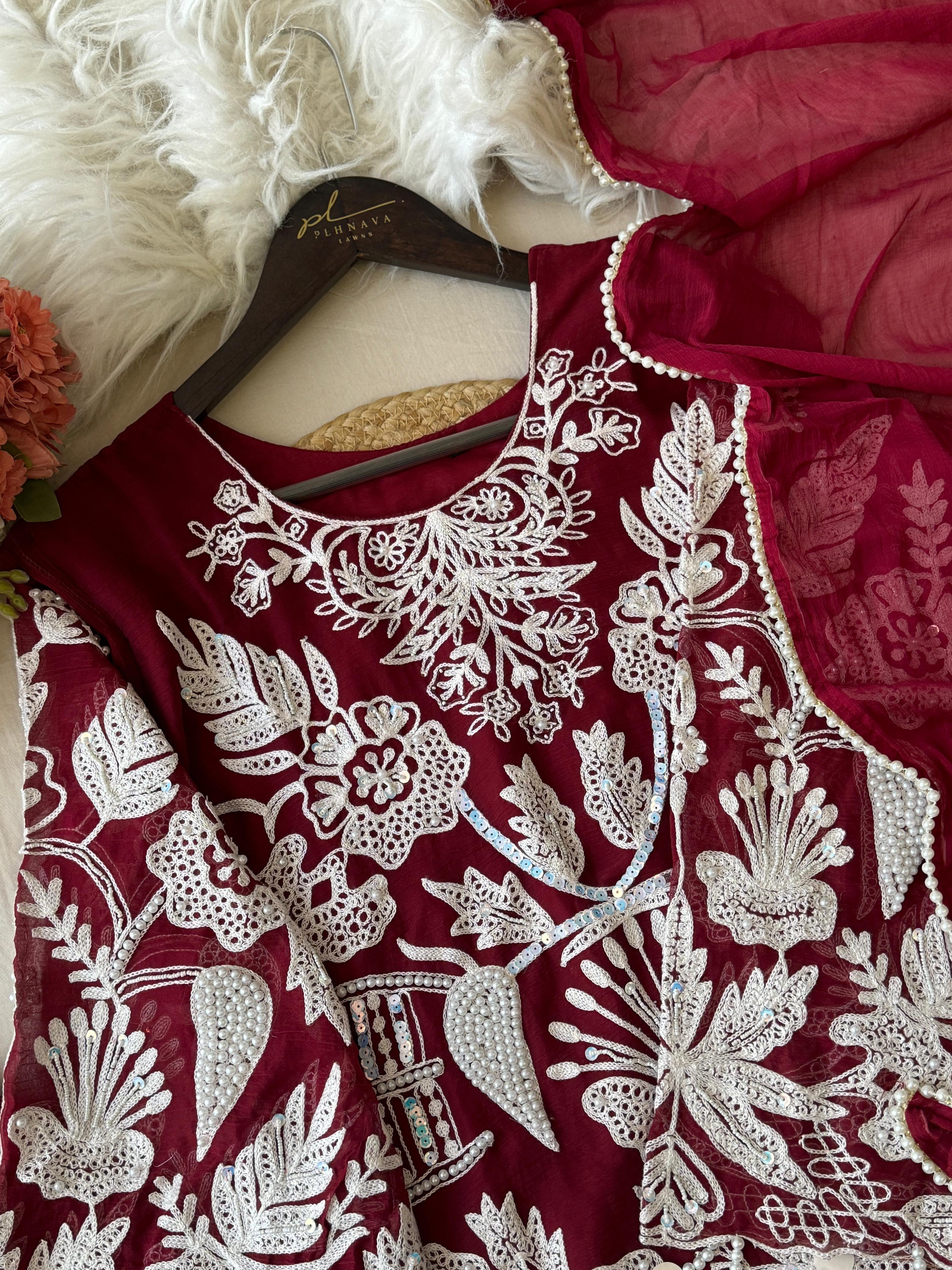 Party Wear Chiffon Georgette Suit Set-Colour Options - Pehnava Lawns