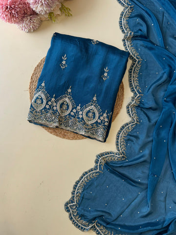 Pure Chinnon handworked Un-stitched suit-1628