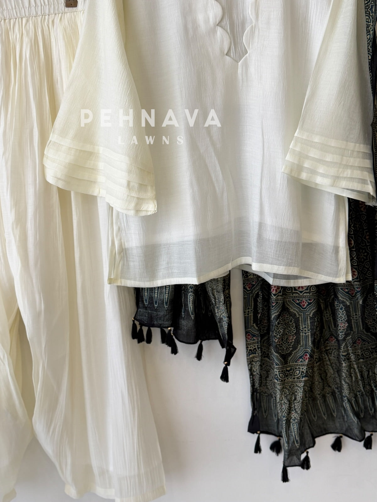 Farshi Shalwar Set with Ajrak Printed Dupatta