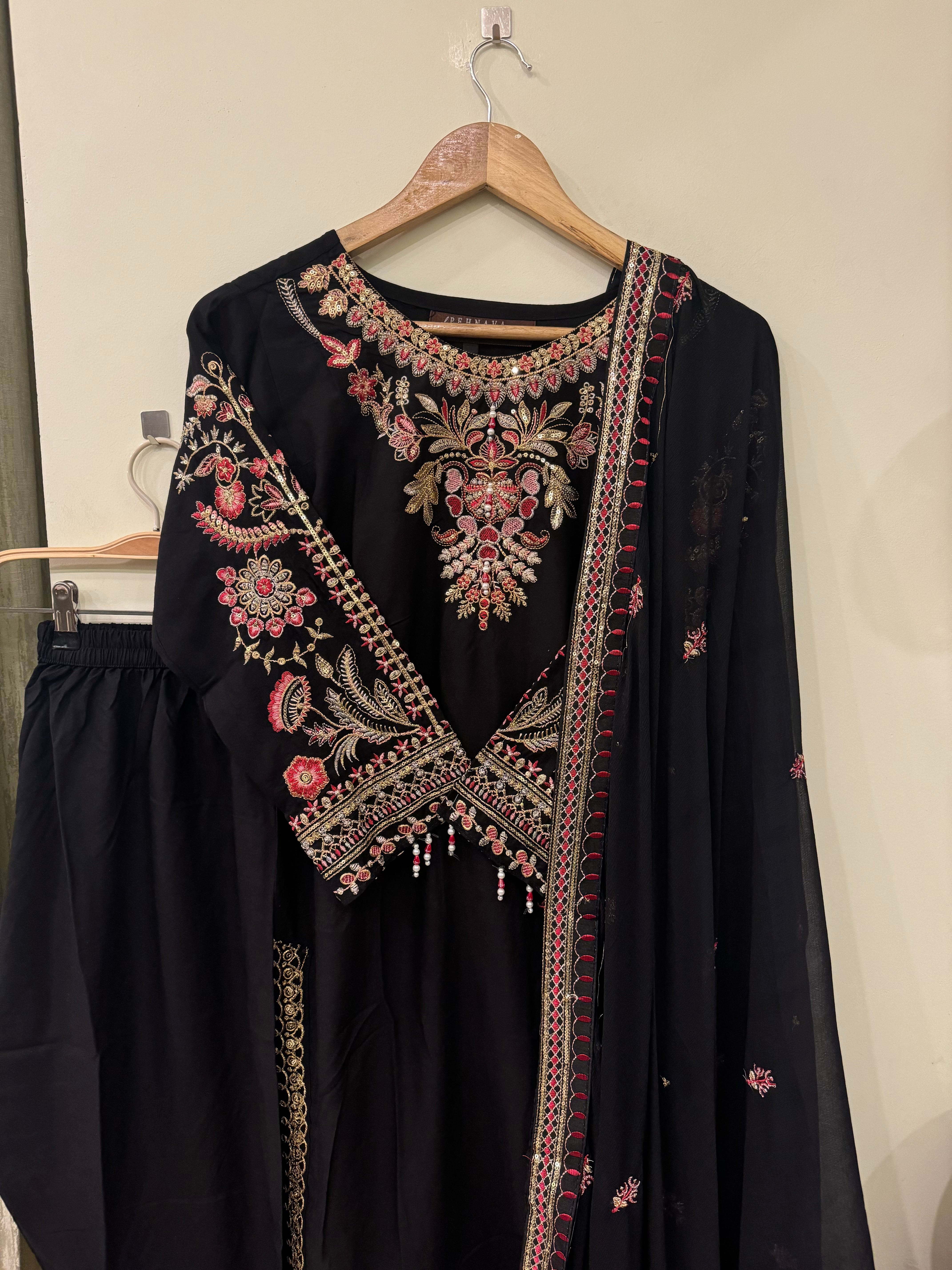 Comfy Rayon party wear with embroidered bottom 104