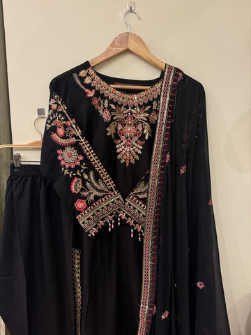 Comfy Rayon party wear with embroidered bottom 104