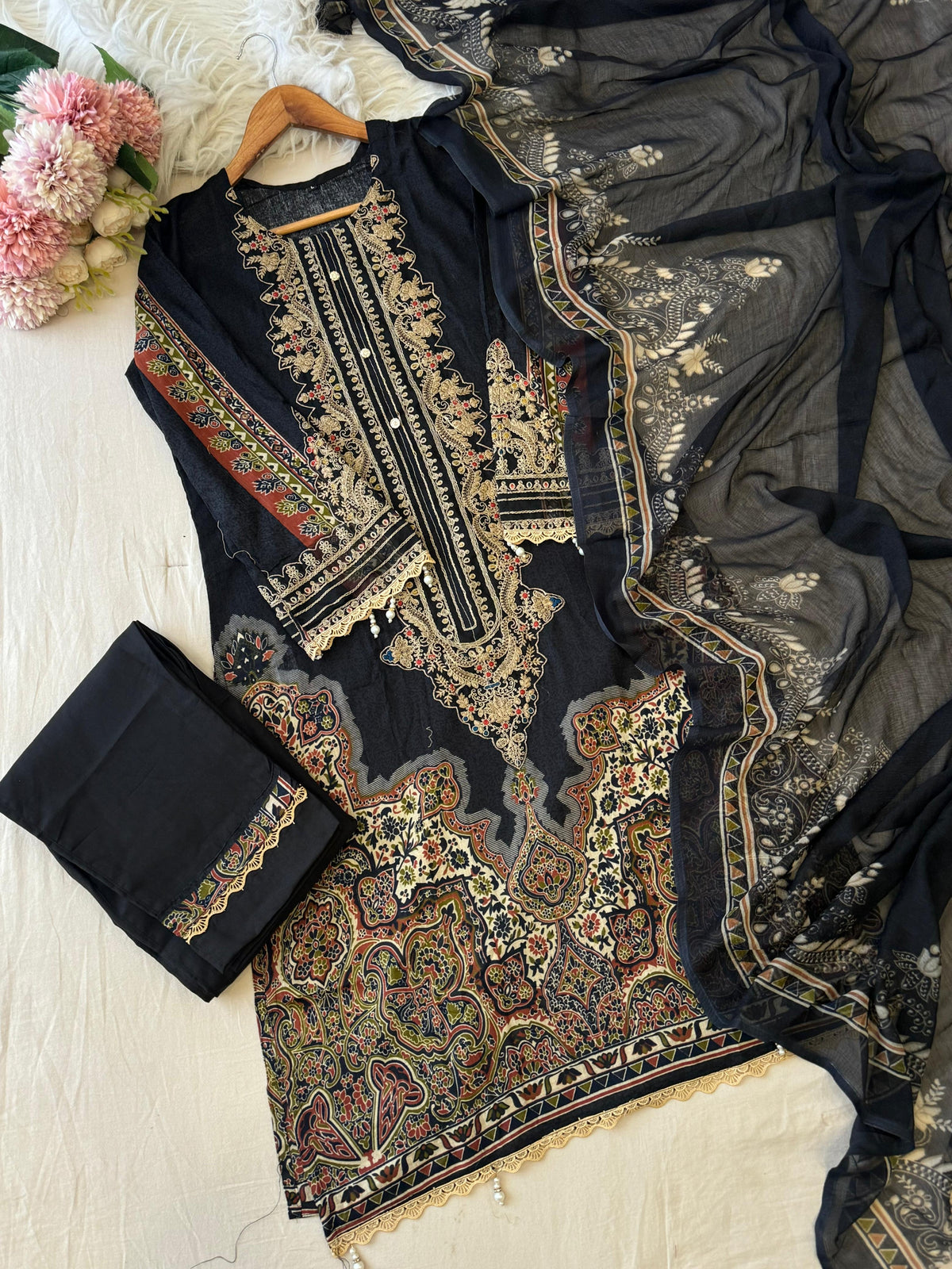 Black Casual Pakistani Outfit 2201