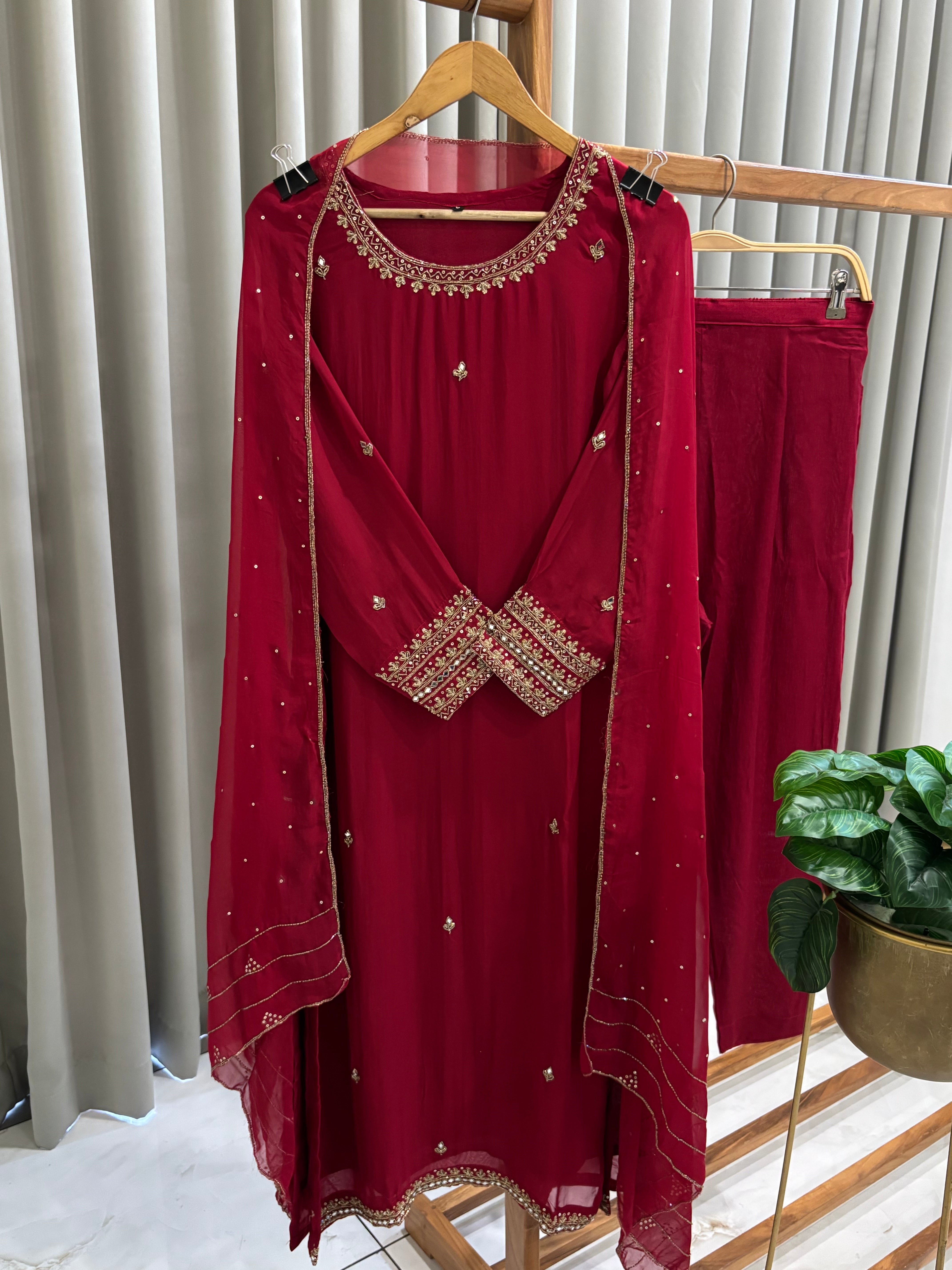 Premium Handworked Soft Organza Suit