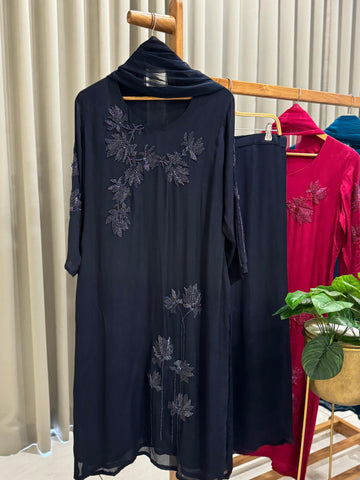 Floral Handworked Chinnon Salwar Kameez