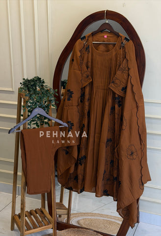 Pintuck Floral Embroidered Ensemble 13014