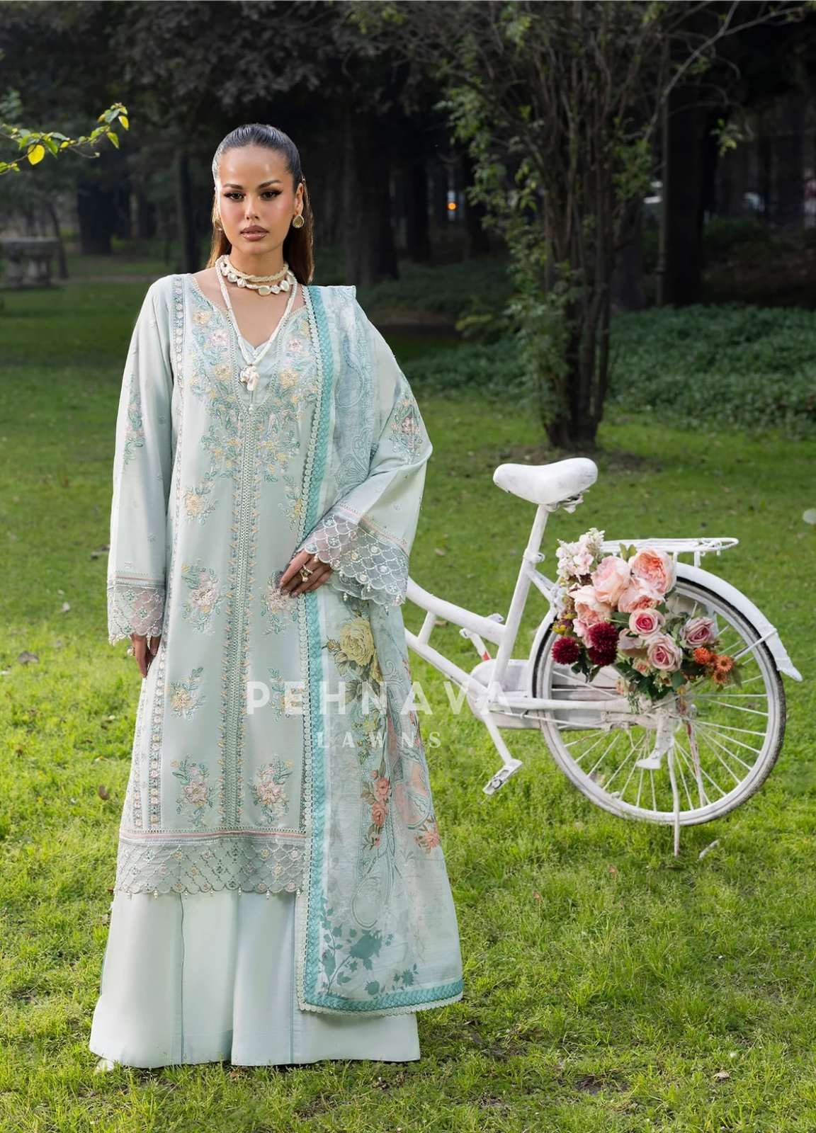 Zarqun Premium Cotton Embroidered Ensemble