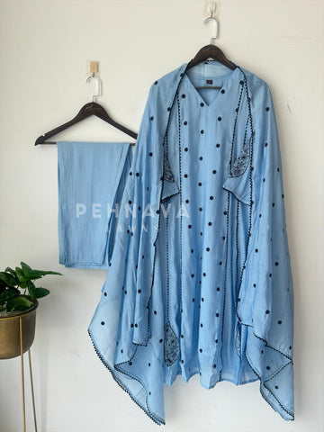 Elegant Embroidered A-line Suit