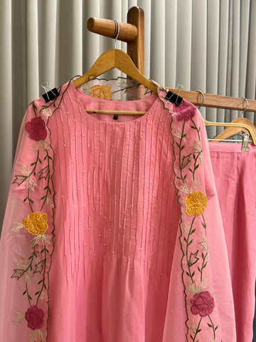 Mul-Cotton Pin-tucks suit- 6399