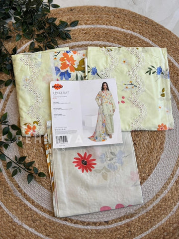 Premium Khaadi Embroidered Lawn Suit