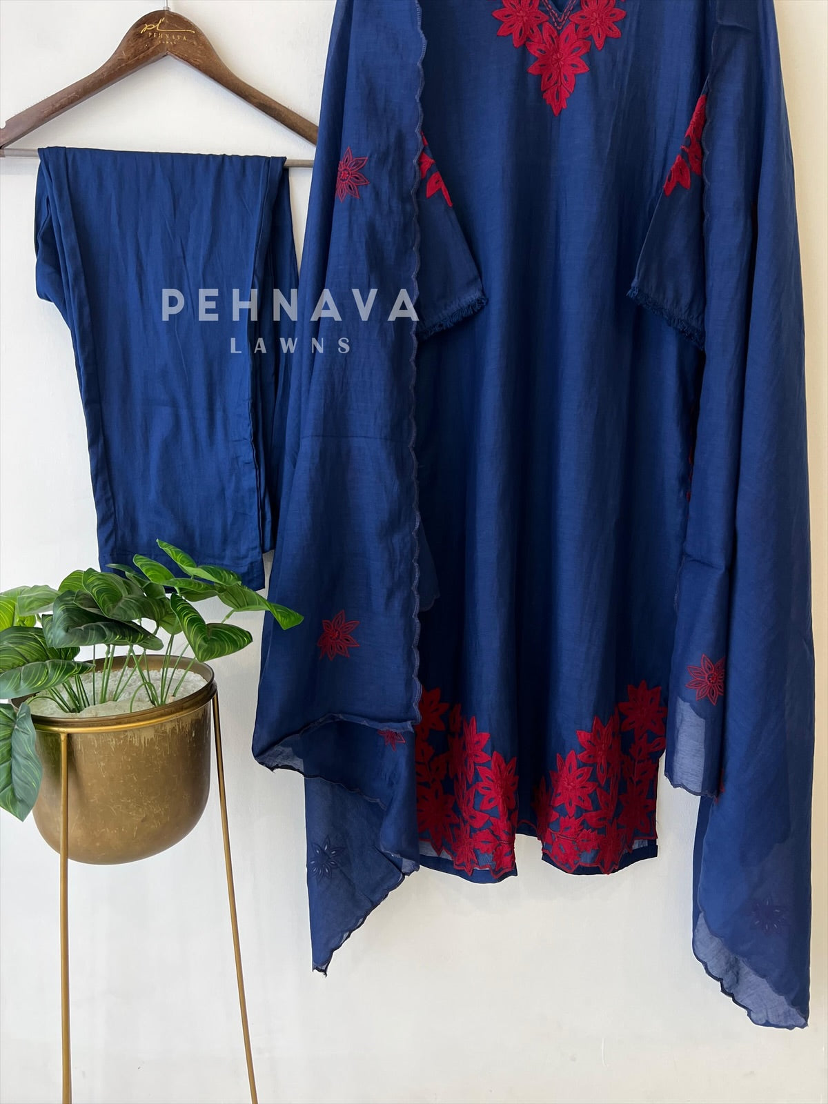 Embroidered Chanderi Suit