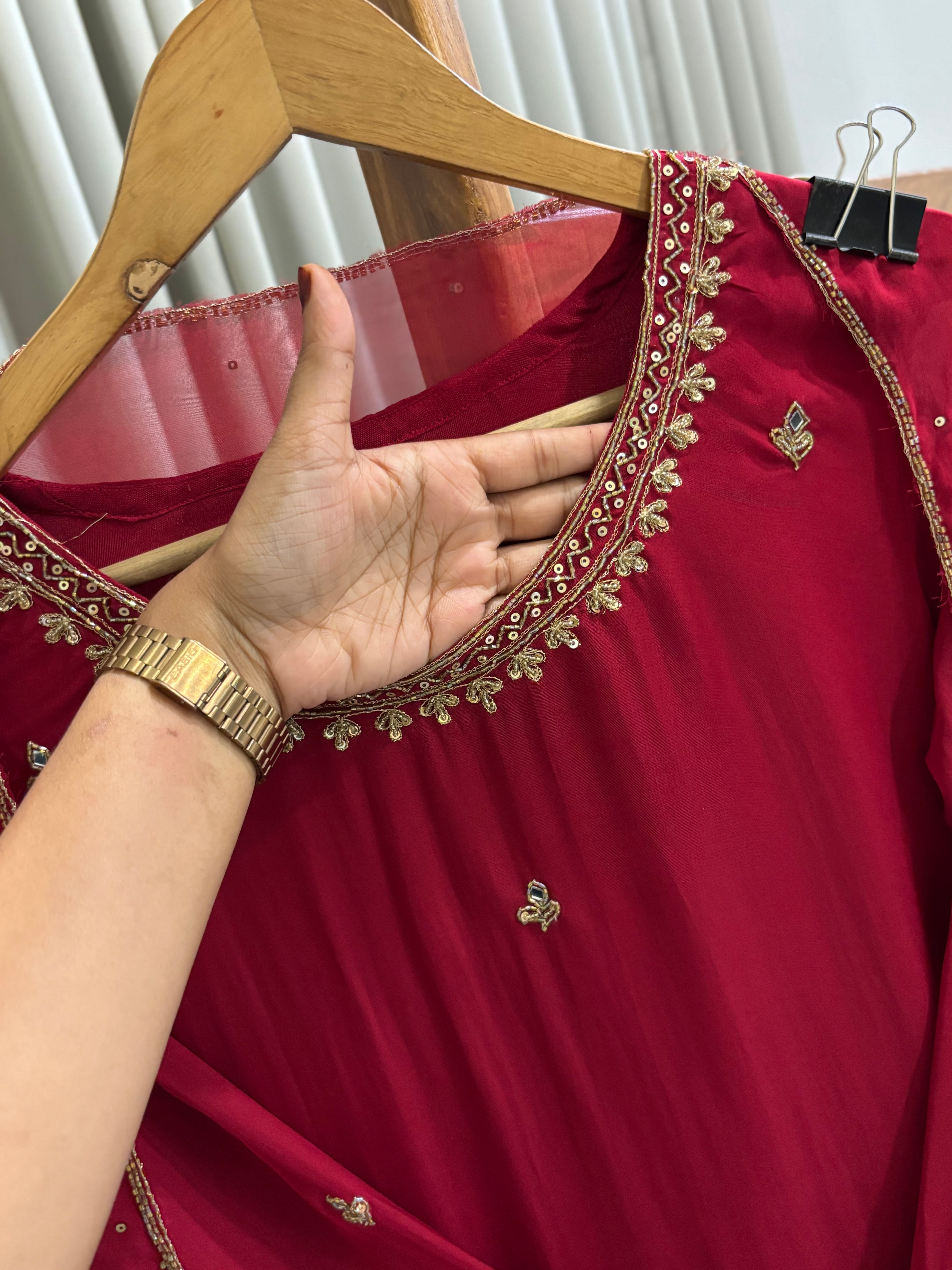 Premium Handworked Soft Organza Suit