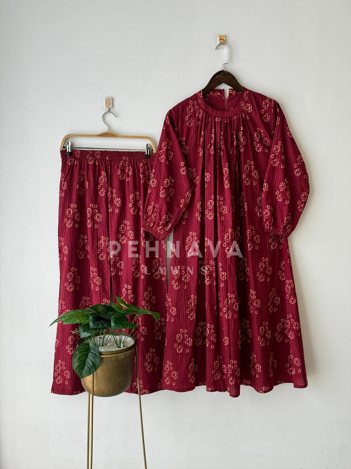 Bloom Stripe Co-ord Set - Pehnava Lawns