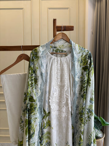 Embellished Floral Cotton Suit-1