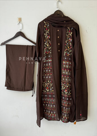 Chanderi Embroidered Suit Set