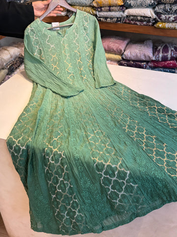 Authentic chikankari Anarkali -Kurta