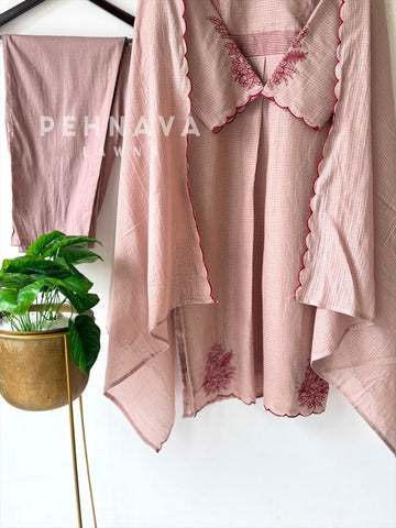 Cotacheck Embroidered Suit 13081