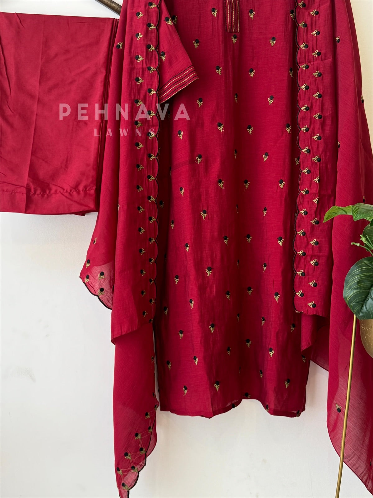 Floral Embroidered Suit set 12694