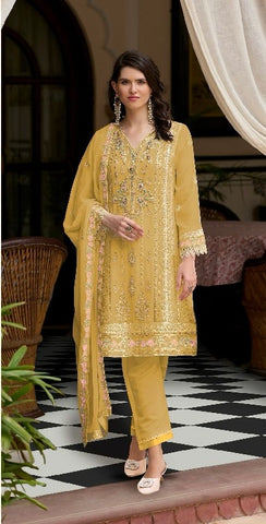 Organza embroidered suit-1232