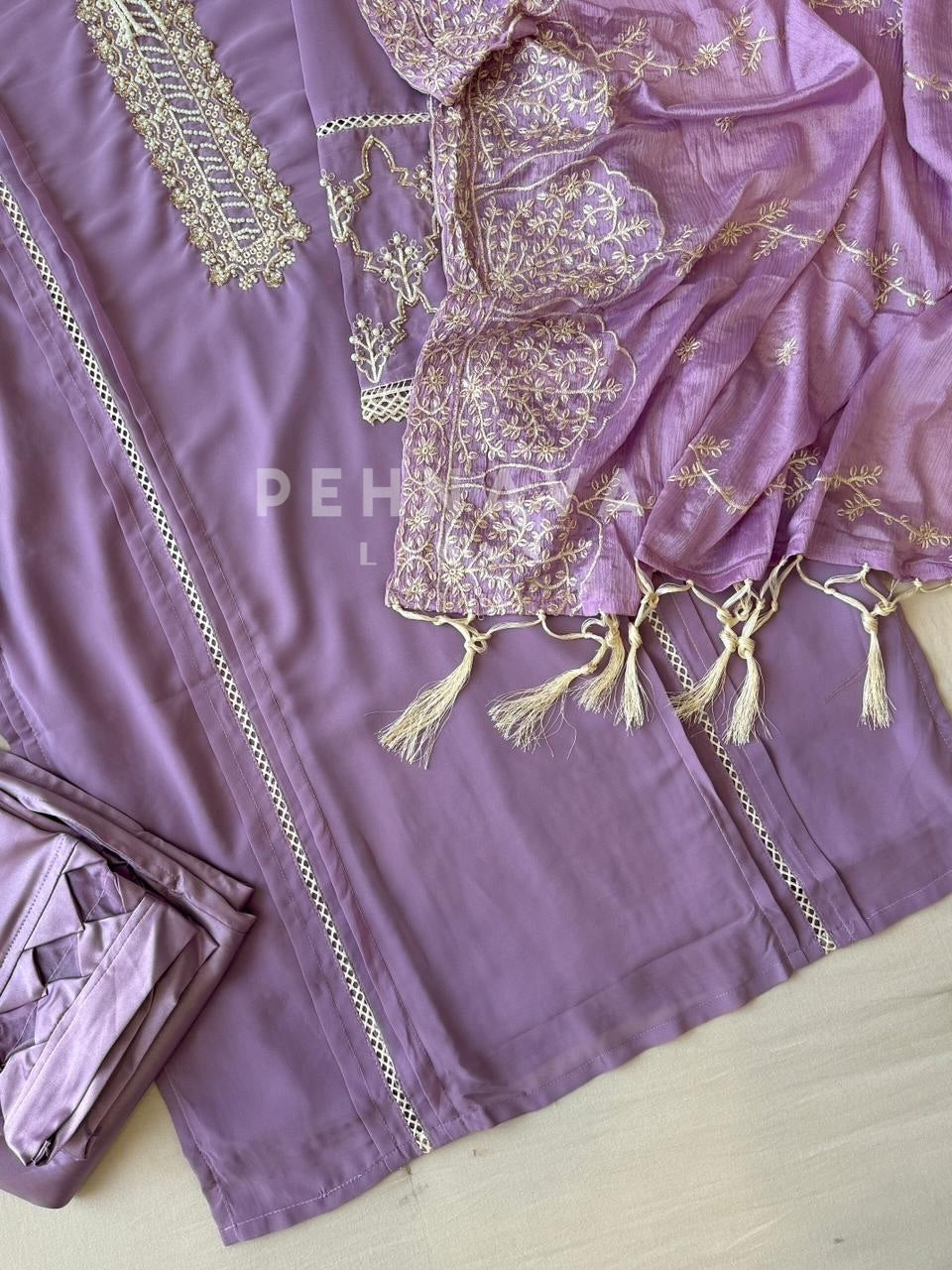 Embroidered Chiffon Suit Set